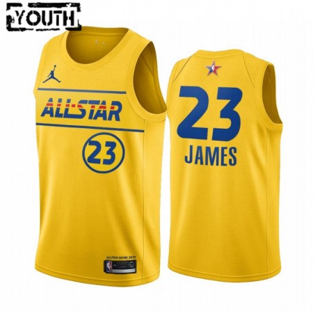 Maglia NBA Los Angeles Lakers LeBron James 23 2021 All-Star Jordan Brand Gold Swingman - Bambino